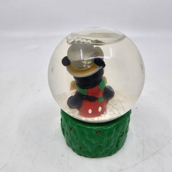 Disney Mickey Mouse Caroler Mini Snow Globe Glitter 2005 JCPenny Exclusive 2.5" - Picture 4 of 10